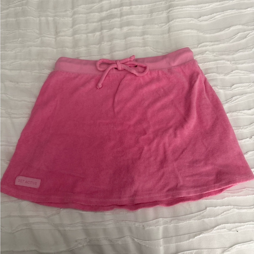 SET Active Hot Pink Terry Drawstring Skirt